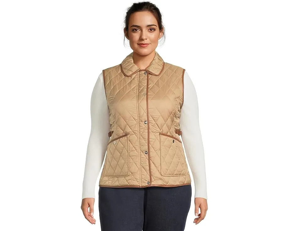 Стеганая безрукавка Lauren Ralph Lauren с боковыми завязками длиной 25 дюймов (63.5 см)