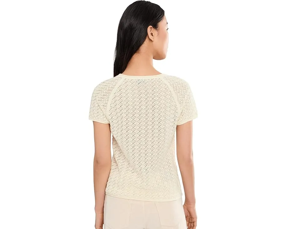 Блуза All In Pointelle Button Top от Sanctuary Розовая с круглым вырезом