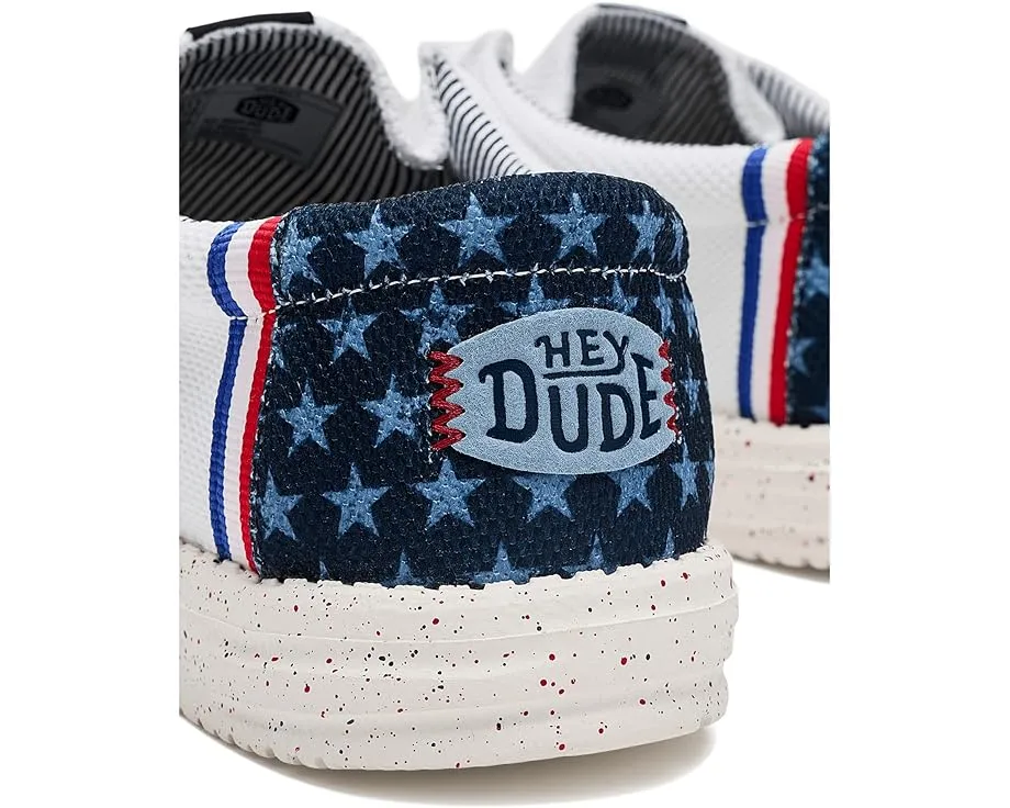 Кроссовки Hey Dude Wally Americana с хлопковым верхом и эластичными шнурками