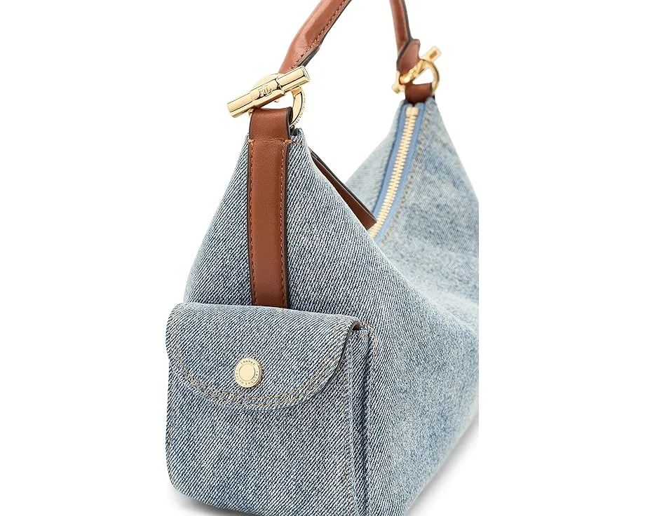 Маленькая плечевая сумка Lauren Ralph Lauren Blaike из денима с кожаными деталями