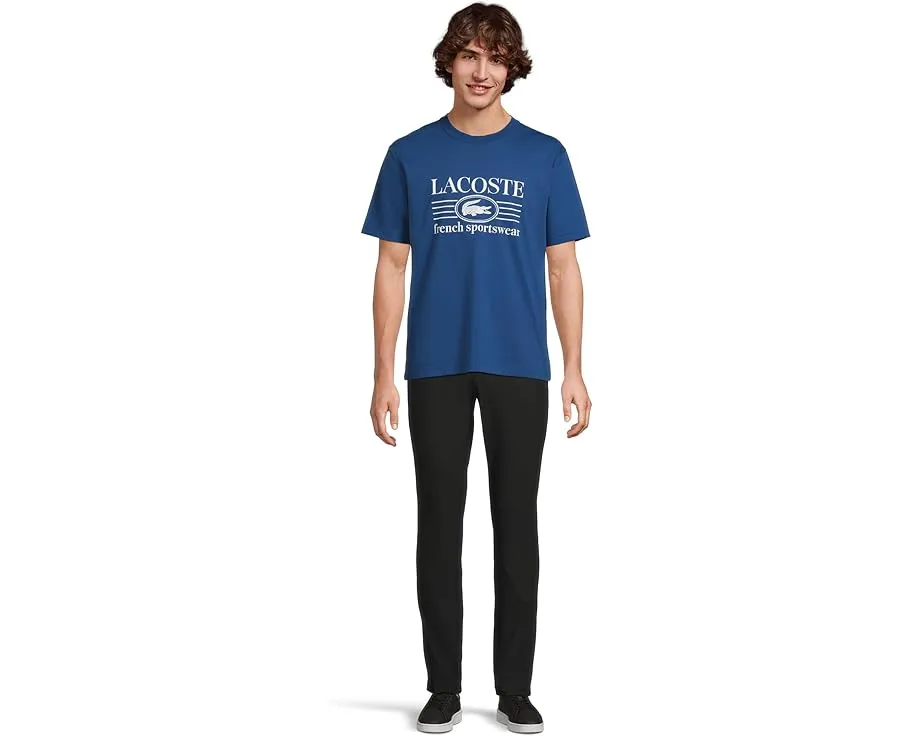 Футболка Lacoste Classic Fit Cotton Print с принтом и вышитым крокодилом