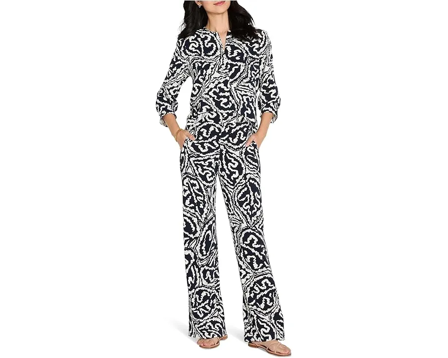 Блузка Petite Indigo Leaf из двойного крепа от NIC+ZOE