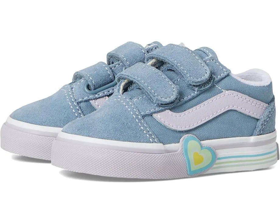 Кроссовки Vans Old Skool V Heart для малышей с липучками и усиленным носком