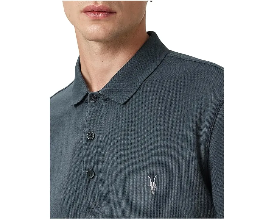 Повседневное поло Reform Short Sleeve от AllSaints на молнии с вышивкой Ramskull