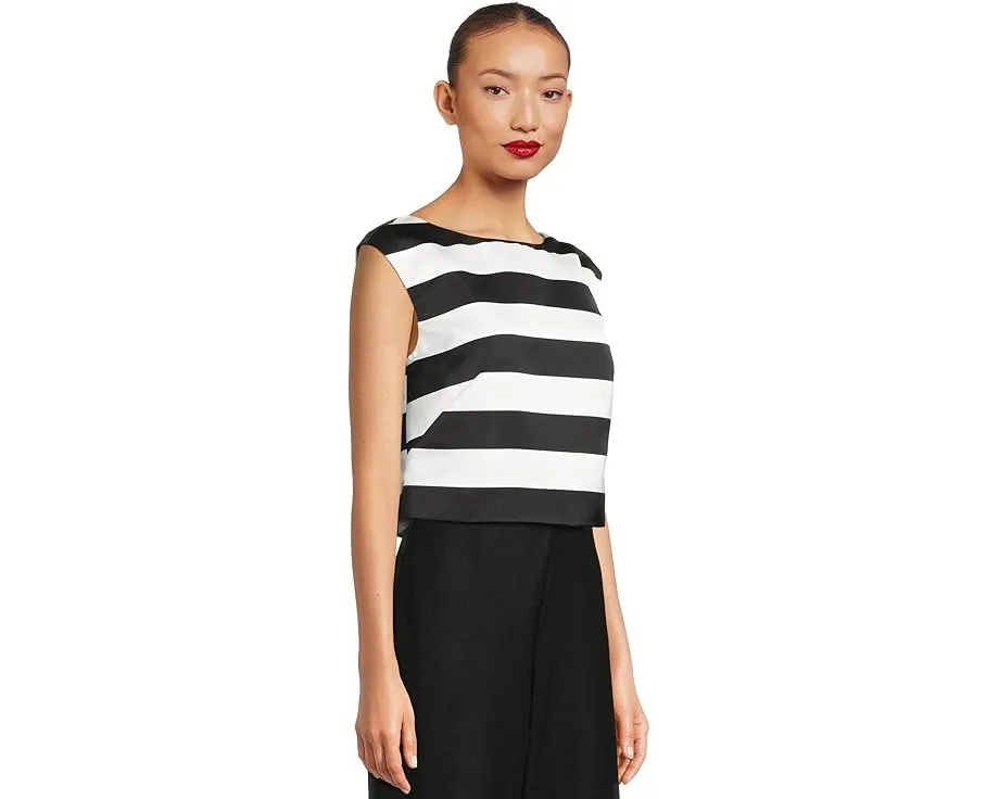 Trina Turk топ Santina из атласа с V-образной спинкой и молнией