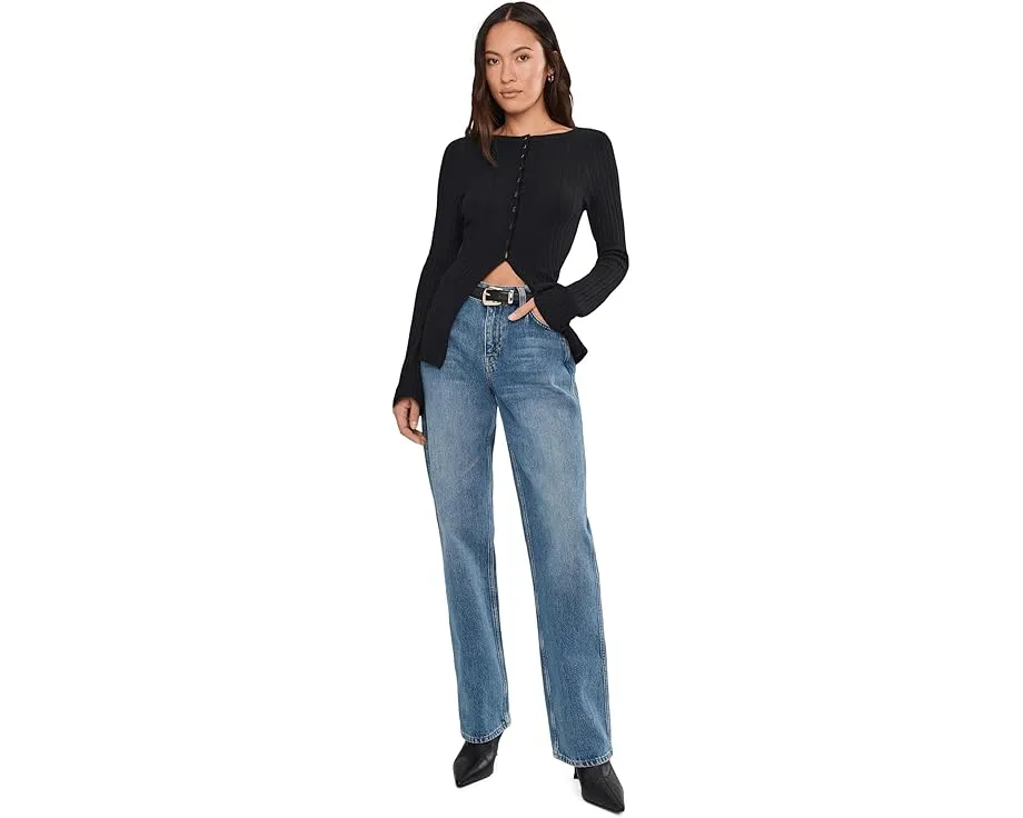 Кардиган Free People East Side с рельефной резинкой и застежкой на пуговицах
