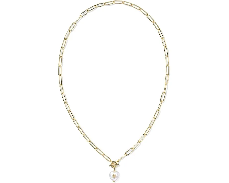 Короткое колье Kendra Scott Sasha с жемчужным сердечком на цепочке