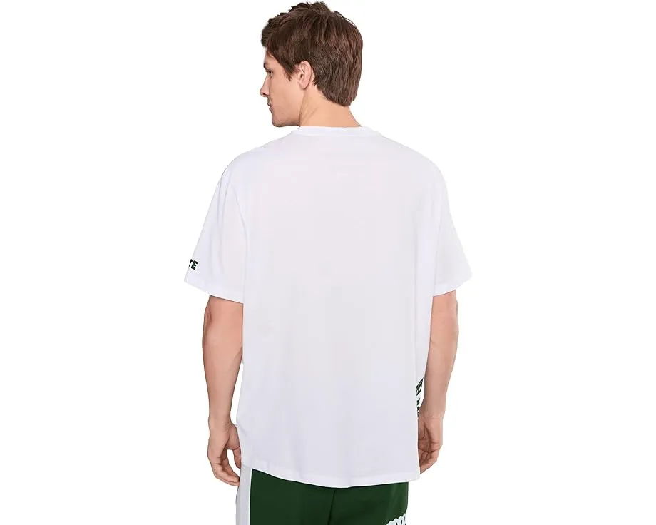 Футболка Lacoste для отдыха из хлопка с принтом в классическом крое