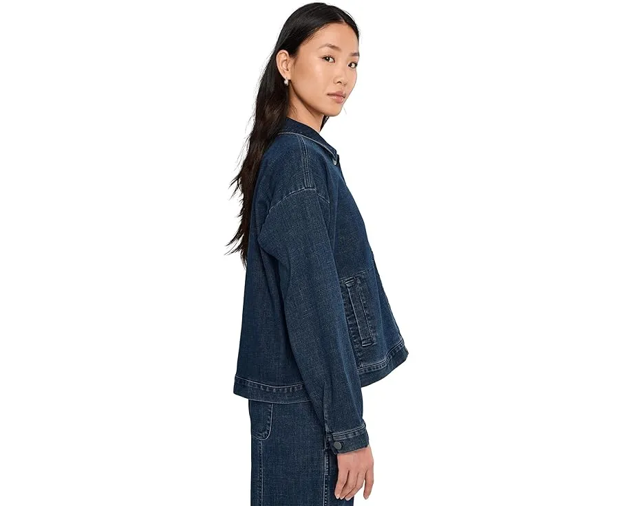Eileen Fisher Джинсовая куртка с классическим воротником из хлопка со стрейчем