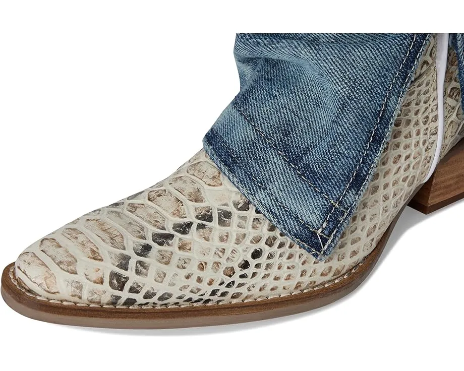 Кожаные ботинки Dingo Shabby Leather Boot с принтом под кожу рептилии