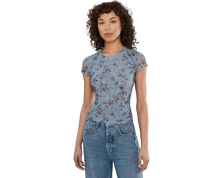 Футболка AllSaints Ellie Mesh с принтом и коротким рукавом из переработанного полиэстера