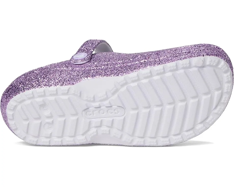 Crocs Classic Lined Glitter Clog утепленные блестящие сабо для малышей
