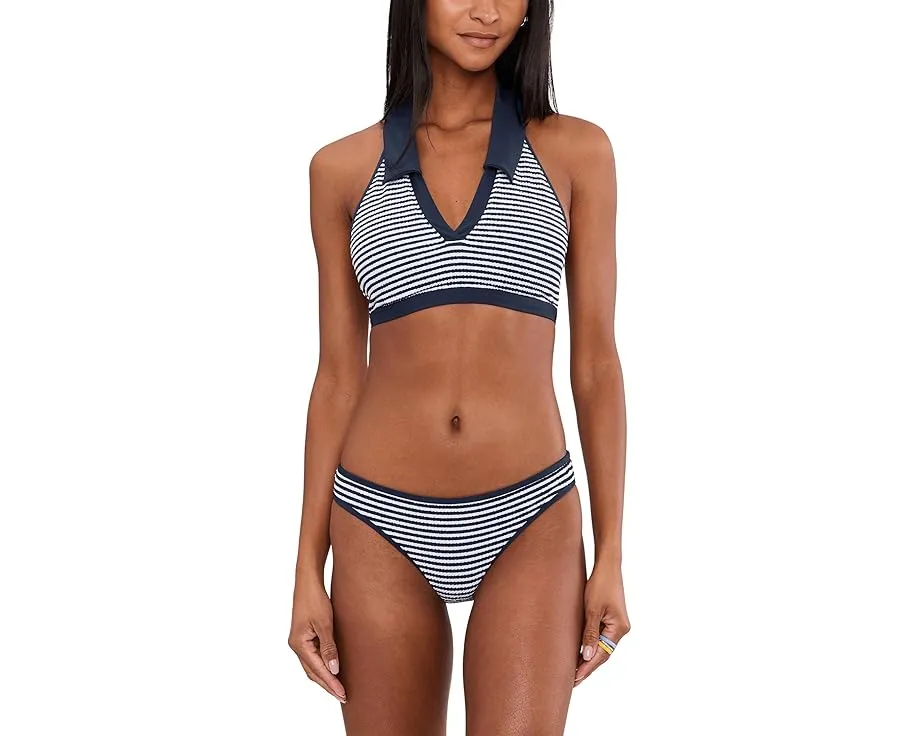 Топ купальный Seafolly Club House на запах с воротником