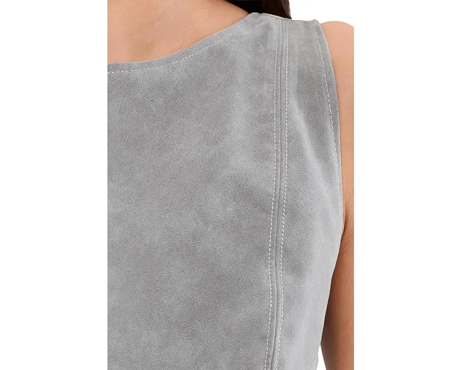 Мини-платье Free People Atlas из замши с вырезом на спине и молнией