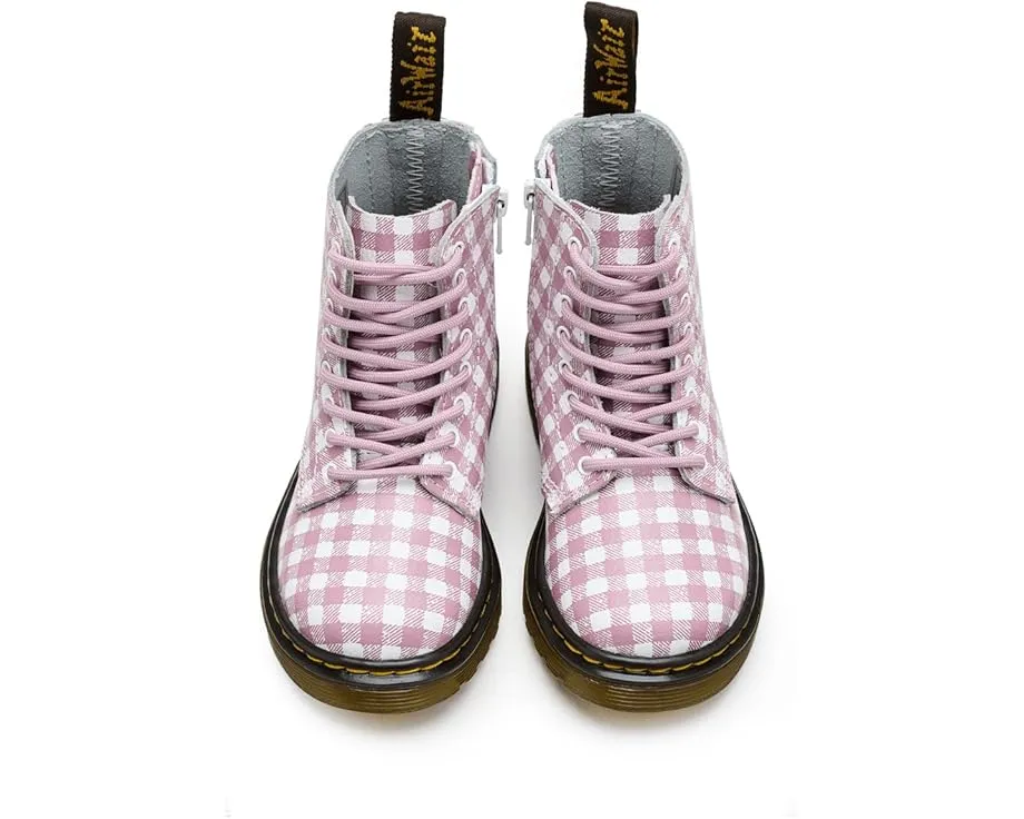 Dr. Martens 1460 Pascal детские ботинки на шнуровке с желтой строчкой и боковой молнией