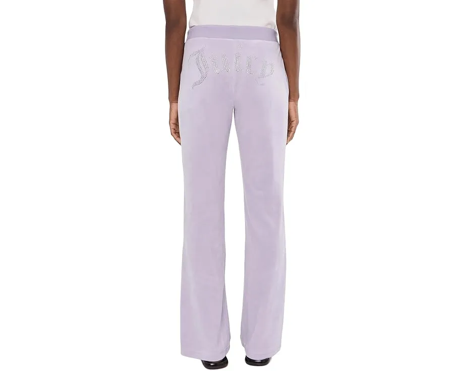 Брюки Juicy Couture из велюра с резинкой и кулиской