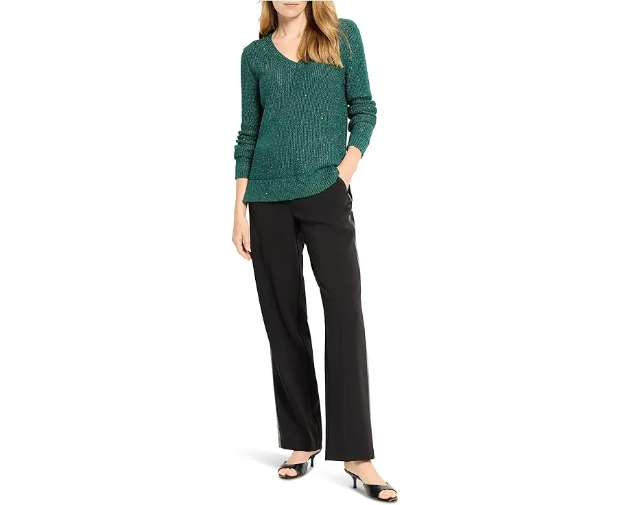 Укороченный свитер с V-образным вырезом Petite Shimmer Waffle от NIC+ZOE