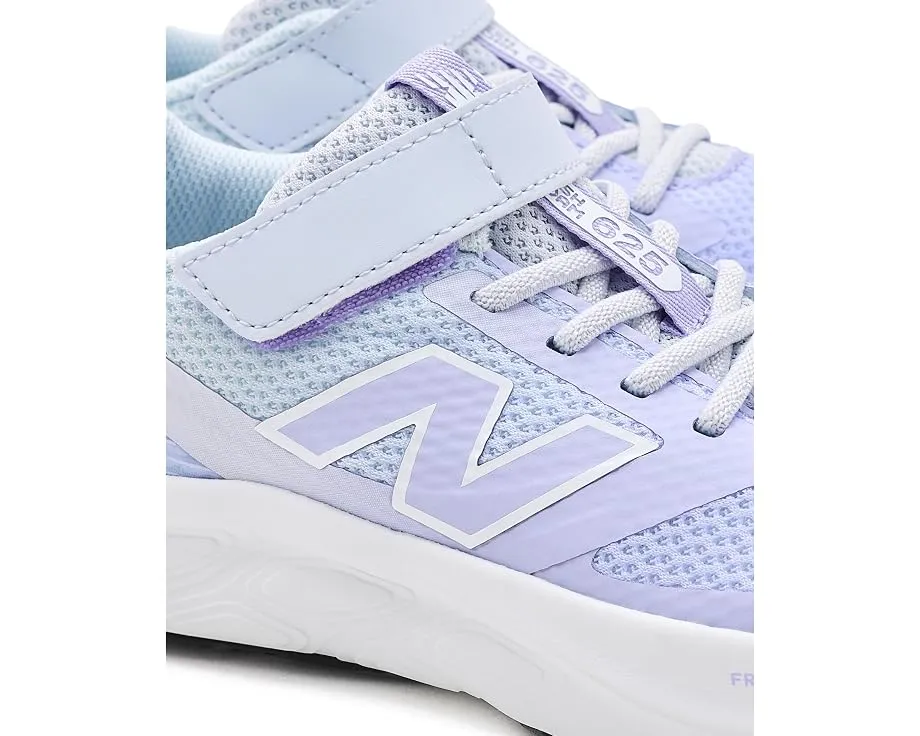 New Balance 625 детские кроссовки на липучках фиолетовые с дышащей сеткой