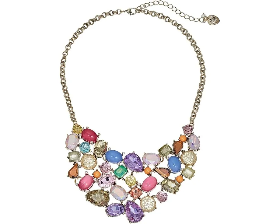 Короткое колье Betsey Johnson с разноцветными стеклянными кристаллами