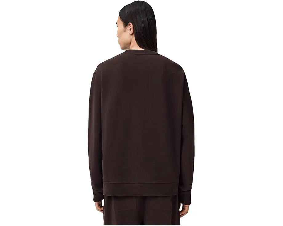 Свитшот AllSaints Asher Crew свободного кроя с вышитым логотипом