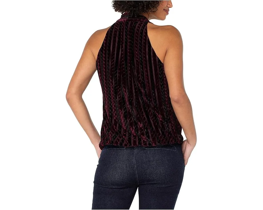 Liverpool Los Angeles топ без рукавов с запахом и бархатными полосками