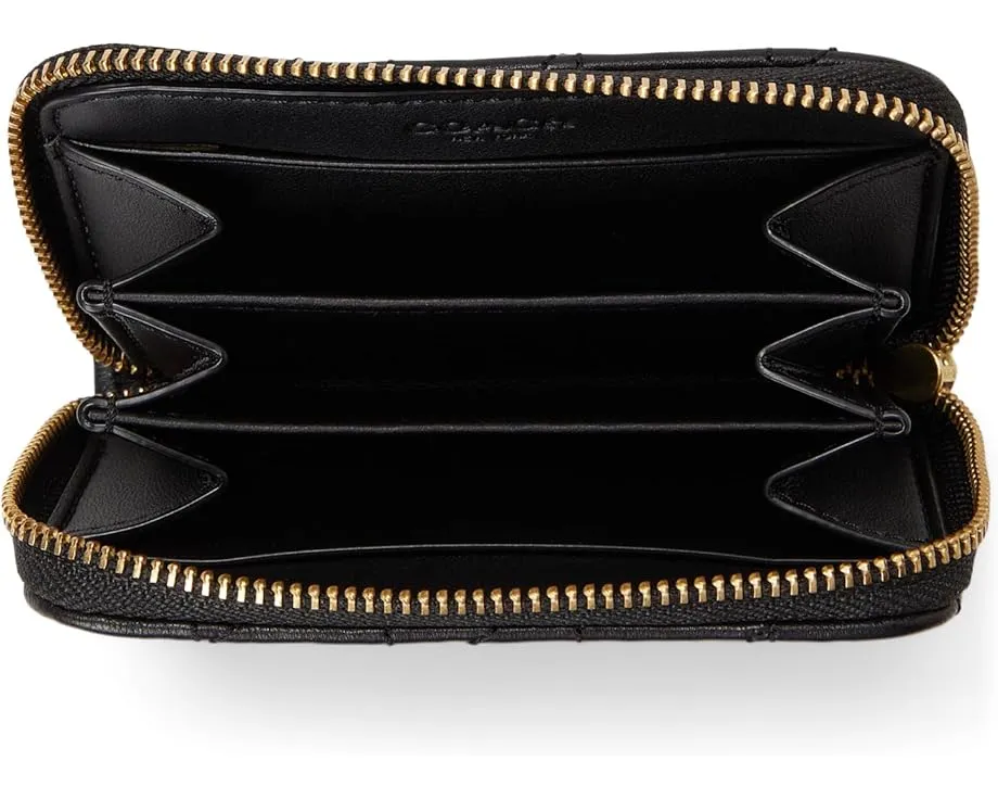 Маленький кардхолдер COACH на молнии из кожи наппа