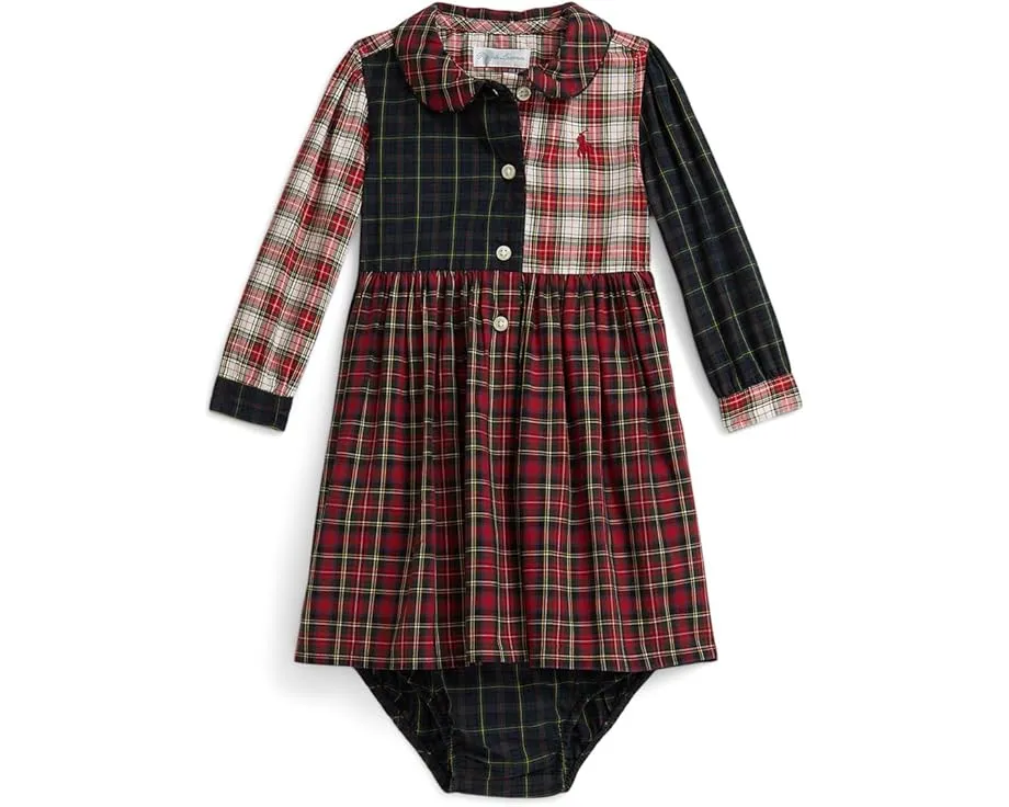Детское платье рубашка и шортики в клетку из хлопкового поплина Polo Ralph Lauren Kids