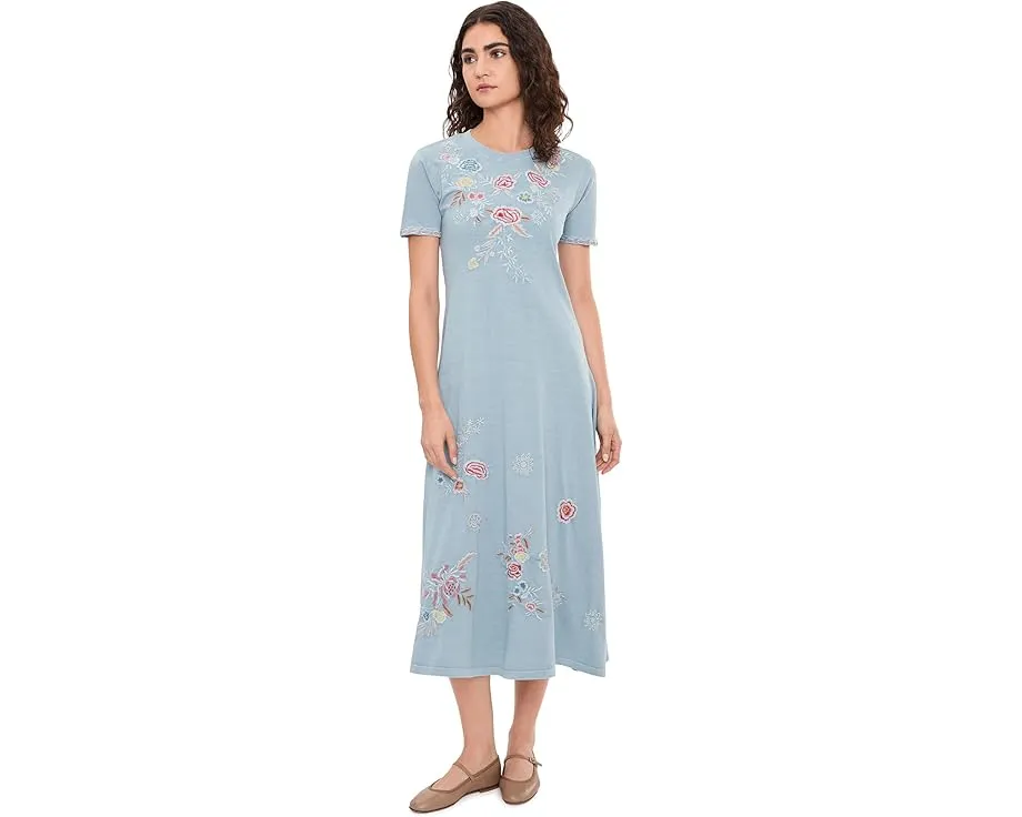 Karyn Seo Платье Juno макси с контрастной вышивкой цветов