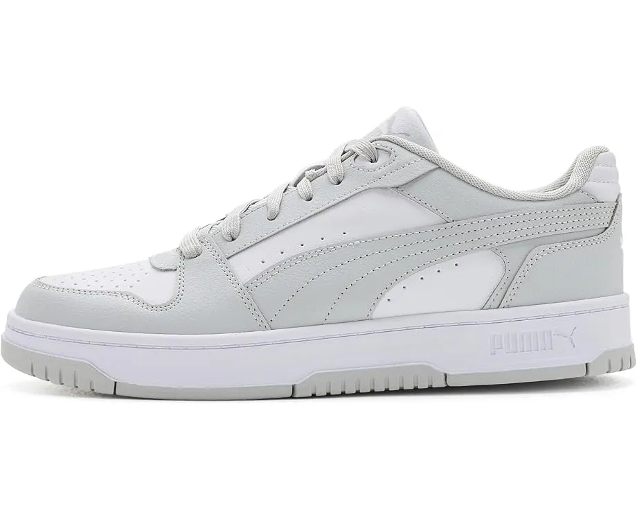 Кроссовки Puma Rebound Slam Lo Shoes с кожаным верхом в сером и белом цветах