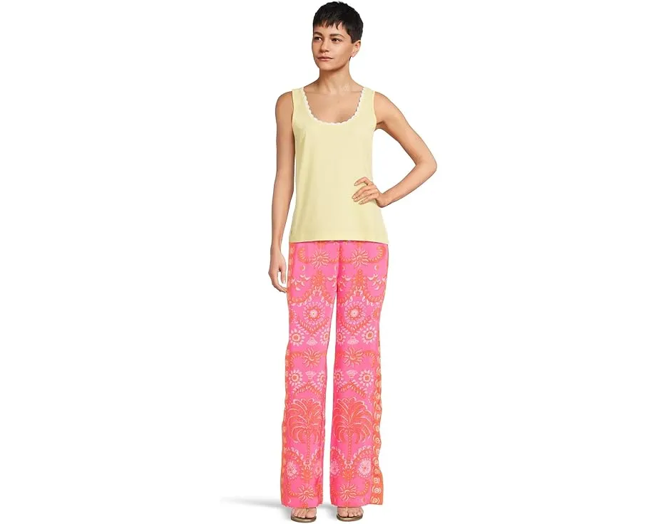 Широкие брюки-палаццо Lilly Pulitzer Vianna из шелка на высокой посадке