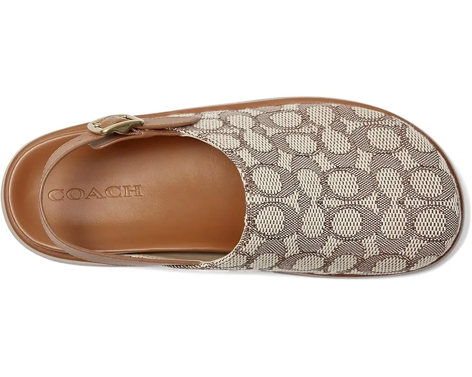 Сабо COACH Sculpted C на платформе с узором Jacquard и регулируемой пряжкой