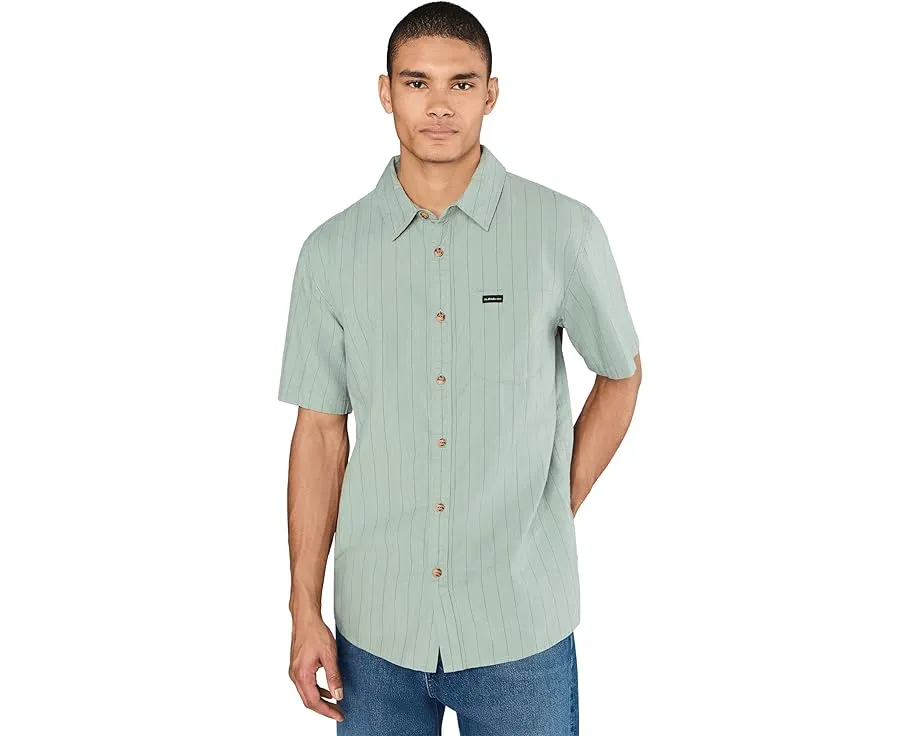 Рубашка Quiksilver Dobby Stripe Classic Woven с оксфордской полосой и нагрудным карманом