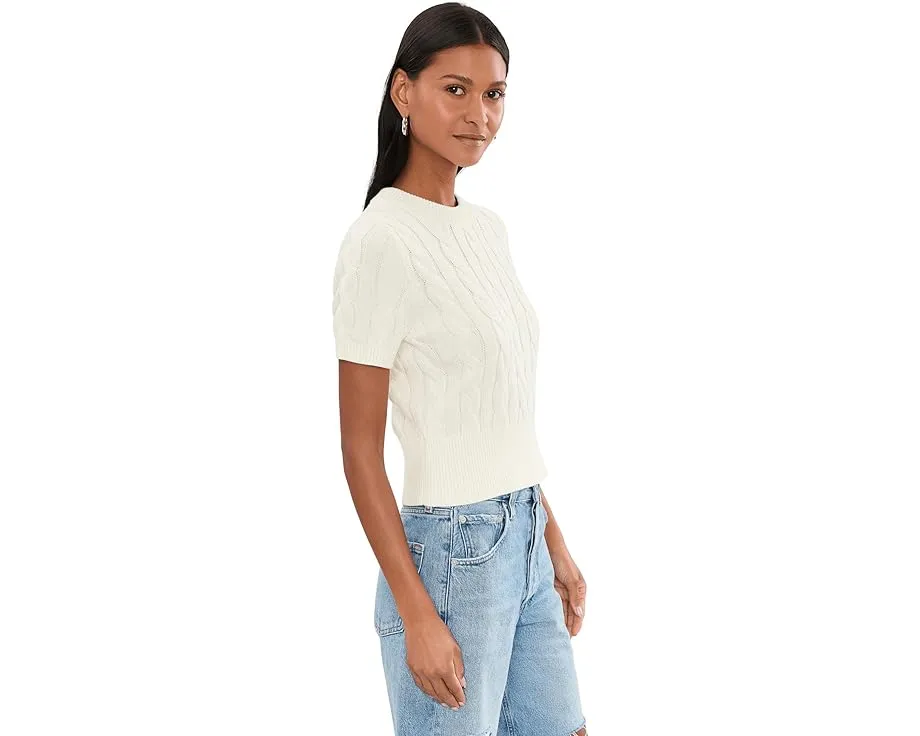 Свитер 525 america Sky Cable Crew Neck Pullover с рельефным узором и короткими рукавами