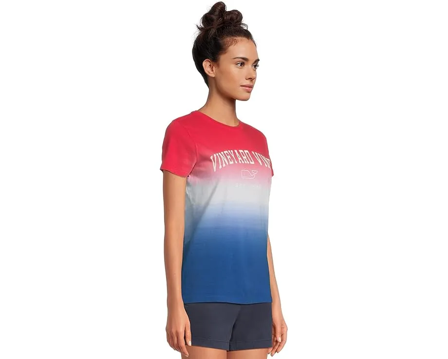 Футболка Vineyard Vines Arch Logo с коротким рукавом и ребристым воротником