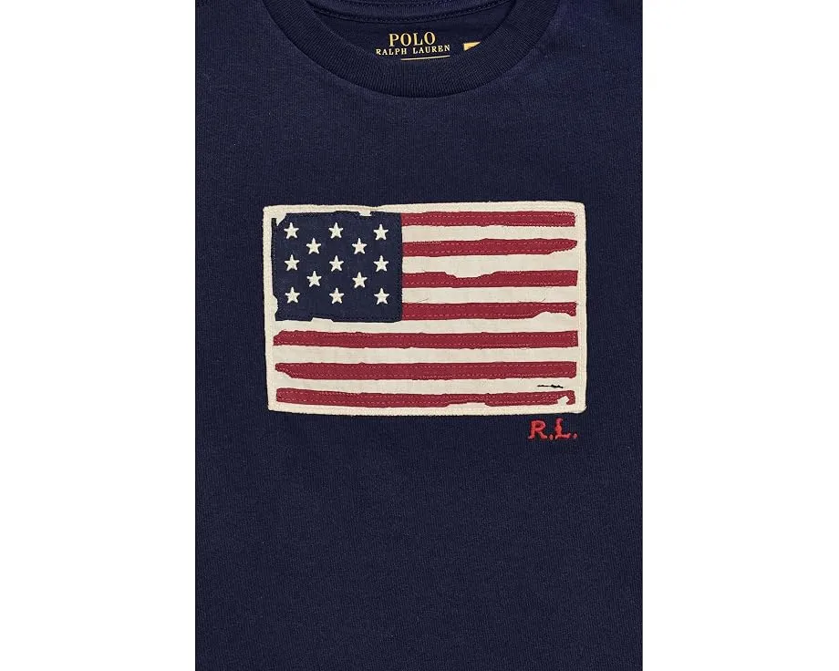 Детская футболка Polo Ralph Lauren Kids Flag Cotton с аппликацией флага