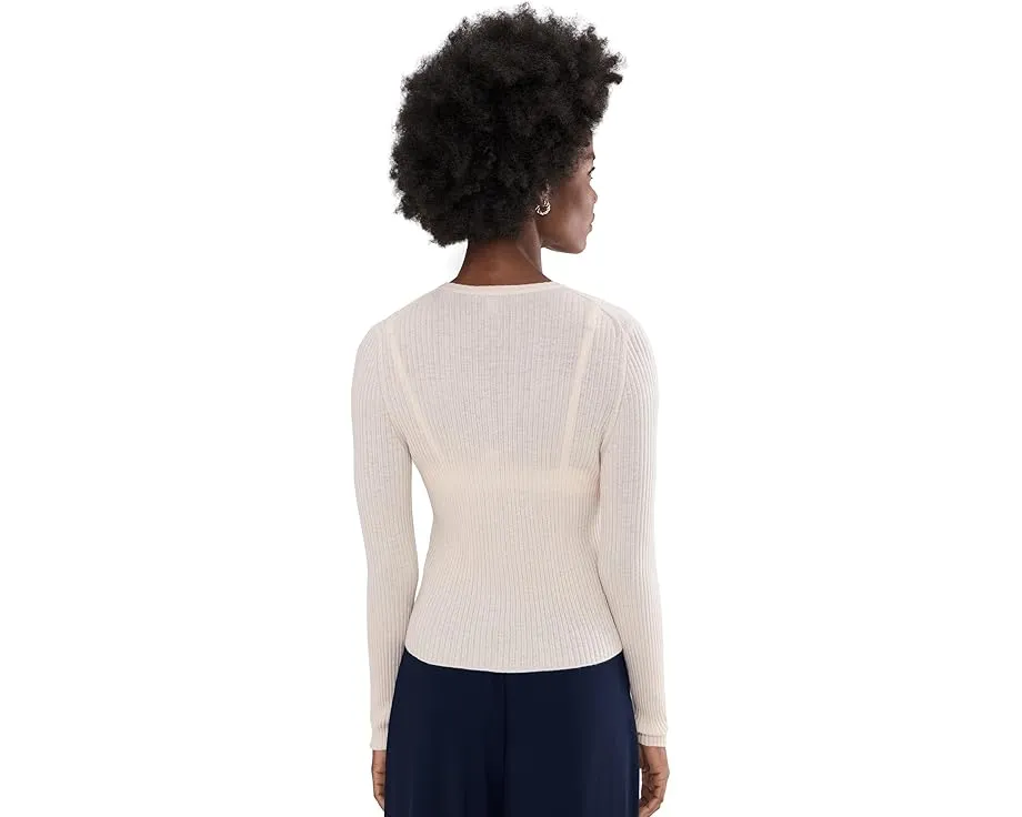 Vince Кардиган ребристый из кашемира и шелка с пуговицами