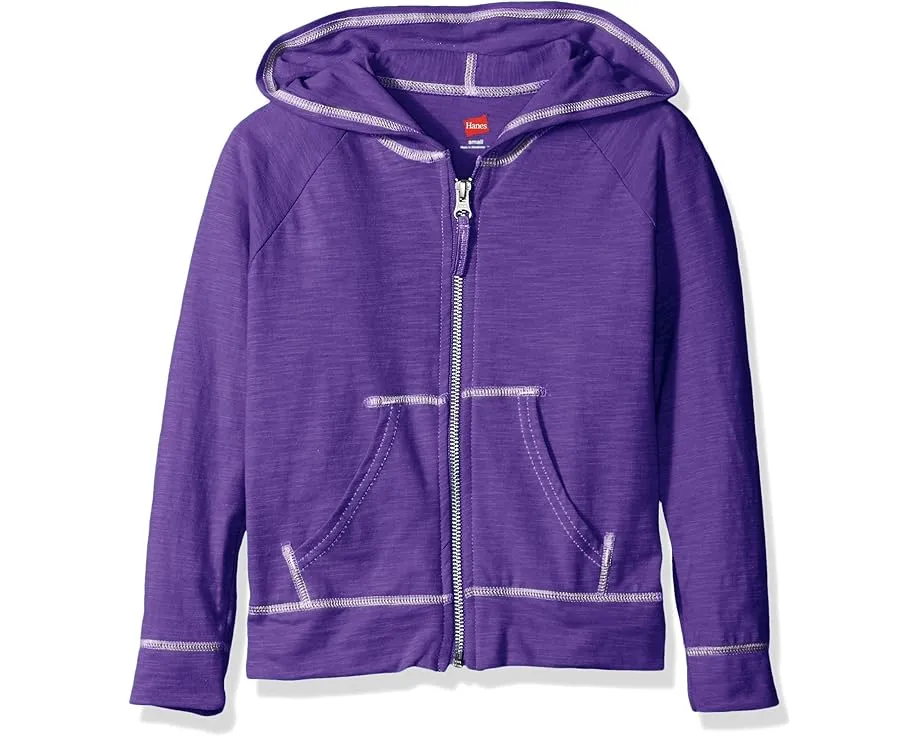 Детская куртка молния Slub Jersey от Hanes для девочек