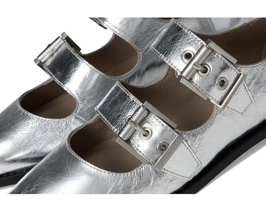 Туфли AllSaints Susan с тремя регулируемыми пряжками из металлизированной кожи