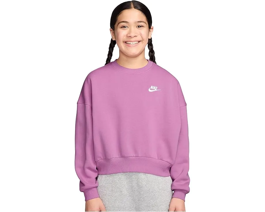 Свитшот Nike Kids Sportswear Club Fleece Boxy Crew Neck с вышитым логотипом
