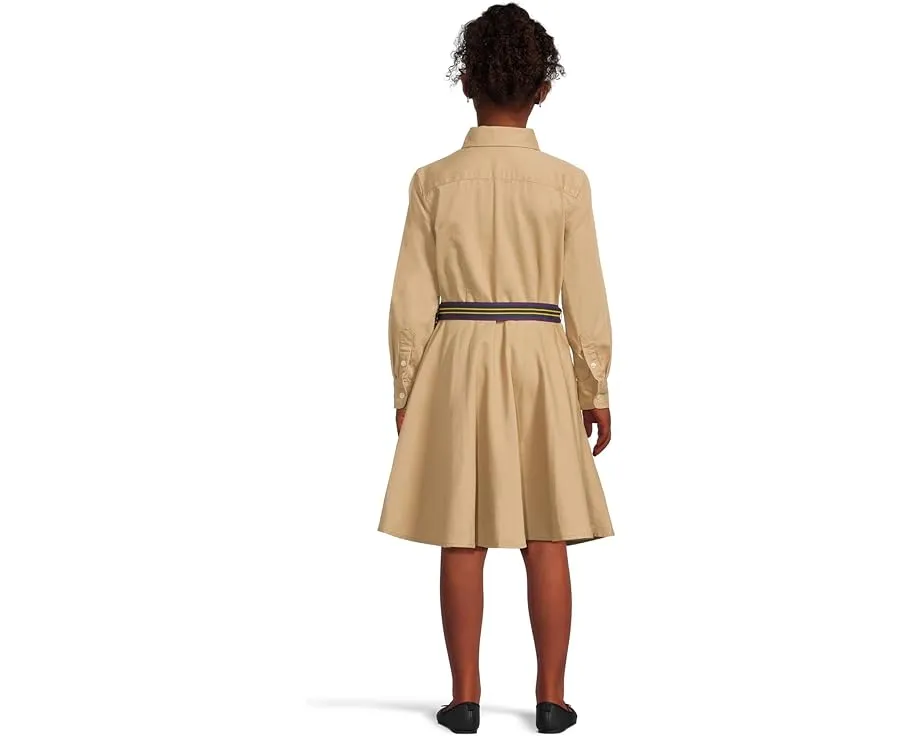 Платье-рубашка Polo Ralph Lauren из хлопка чинос с поясом для девочек подростков