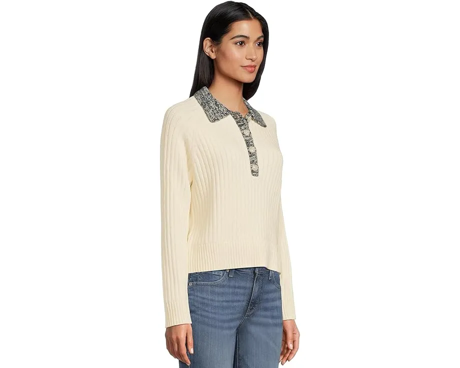 Lilla P Свитер-хенли из меланжевой экологичной хлопковой пряжи с пуговицами