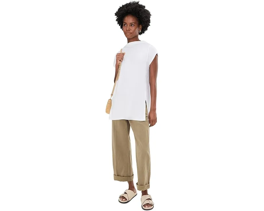 Туника Eileen Fisher с воротником-воронкой из ребристого трикотажа