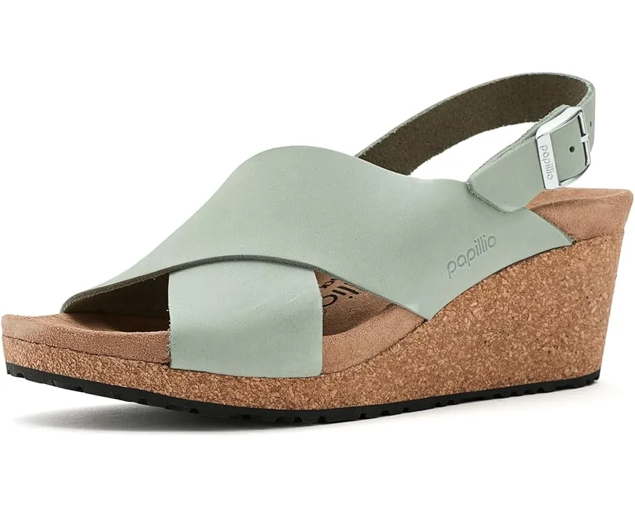 Биркенштоки Samira Wedge на платформе из нубука с регулируемым ремешком на щиколотке