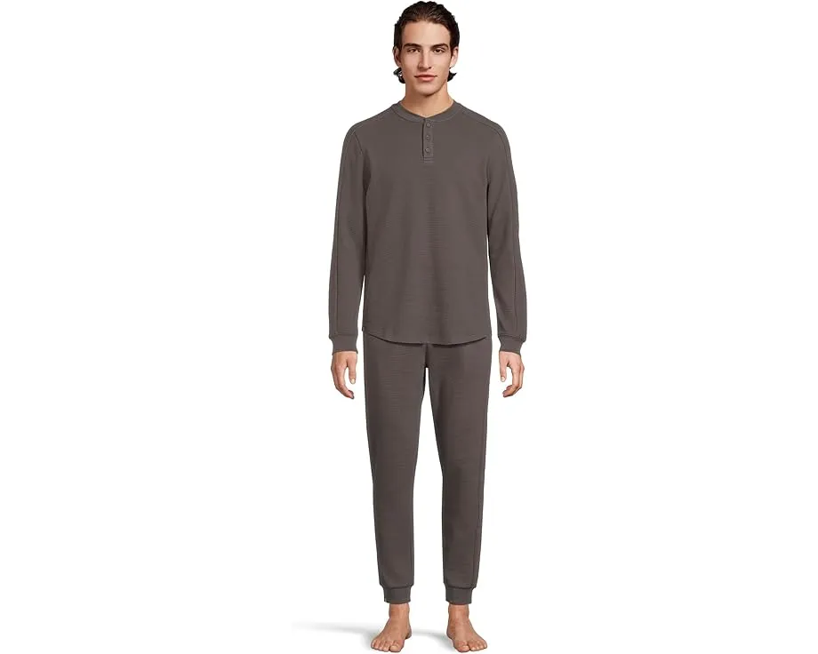 Хенли Barefoot Dreams Waffle Thermal с длинным рукавом из вафельной ткани