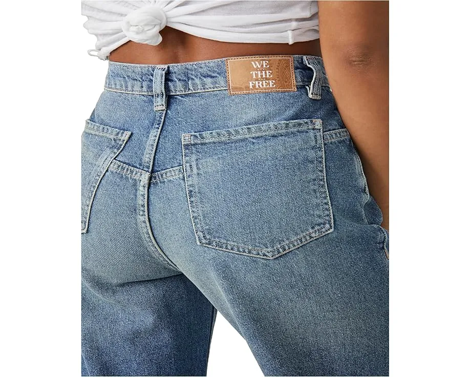 Джинсы Free People Tinsley Baggy High-Rise Skinny с широкими штанинами