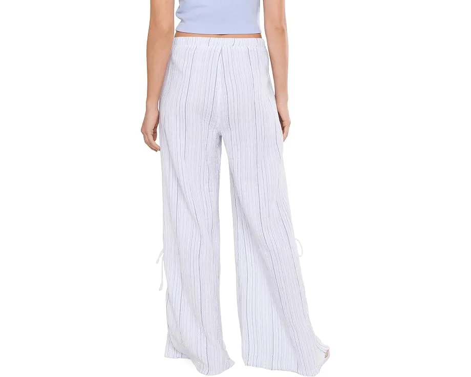 XCVI Штаны Muriel Wide Leg в полоску белые
