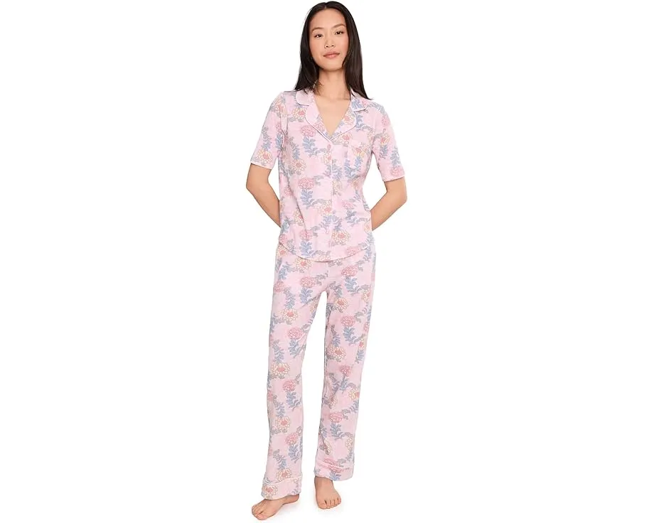 Пижамный комплект Karen Neuburger Petite с коротким рукавом и отложным воротником