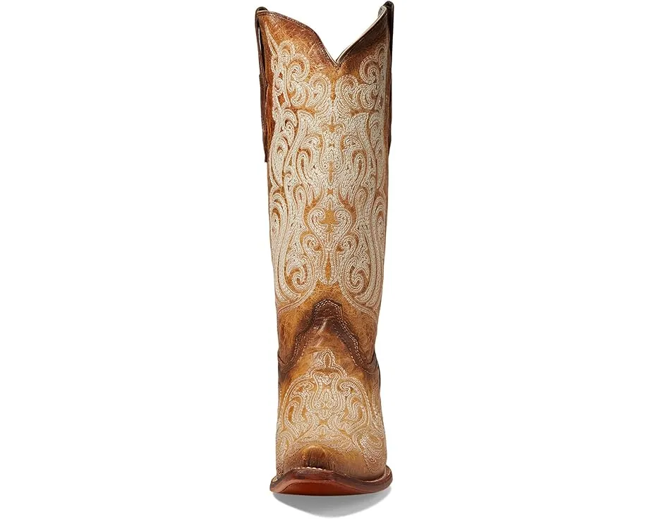 Сапоги Corral C4144 до середины икры с вышивкой и кубинским каблуком
