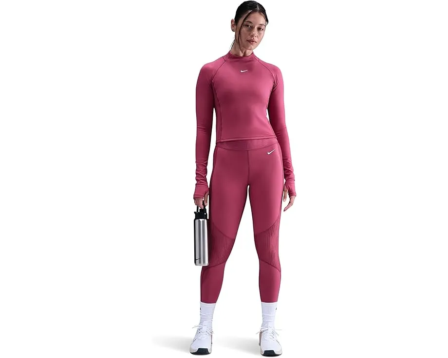 Топ Nike Pro Dri-FIT Warm с длинным рукавом и сетчатым принтом