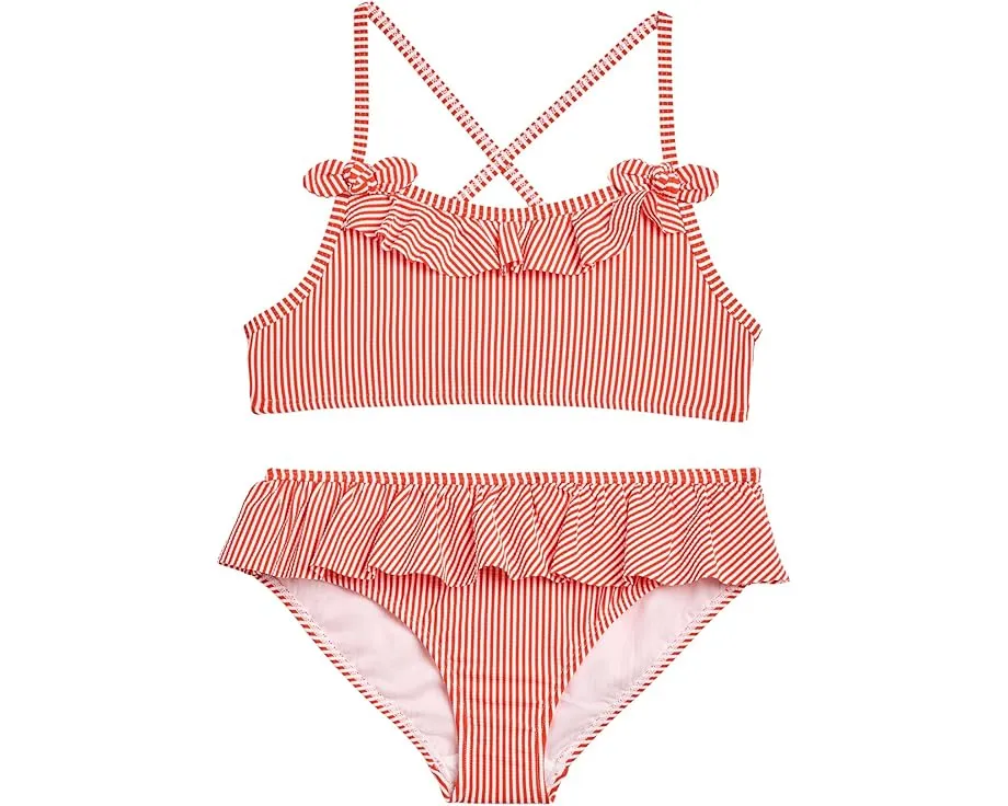 Купальник Seersucker Two-Piece в полоску с рюшами и защитой UPF 50+
